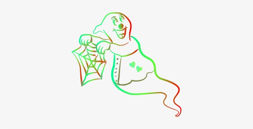 Spider Web Ghost Line Art - Clip Art, transparent png