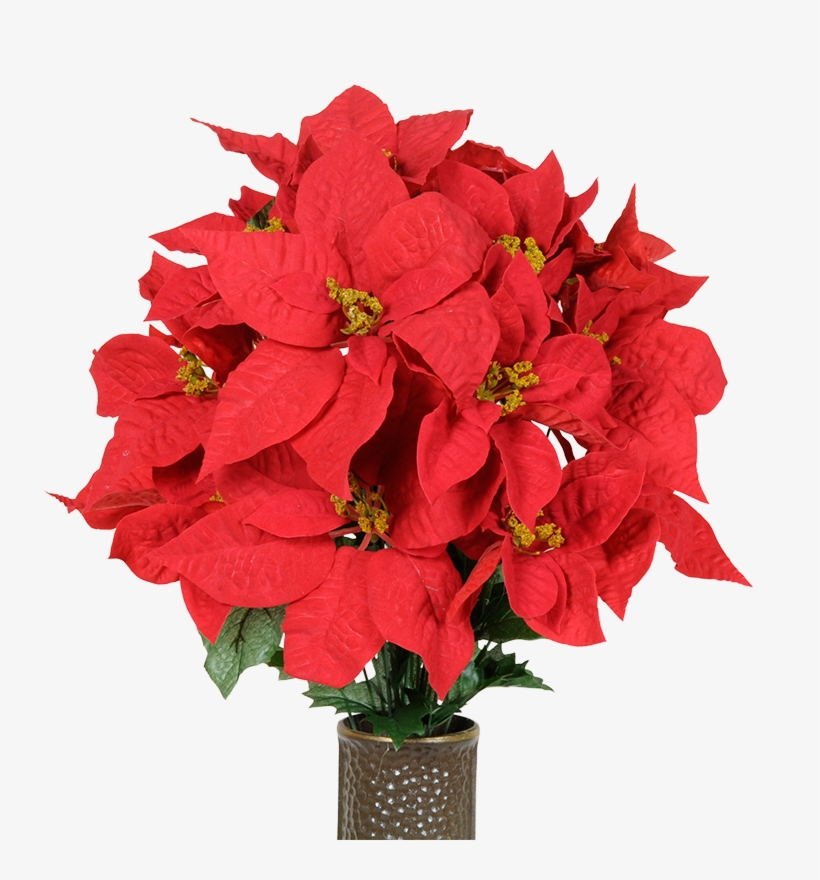 Red Poinsettia - Red Poinsettia Artificial Bouquet Featuring The Stay-in-the-vase, transparent png