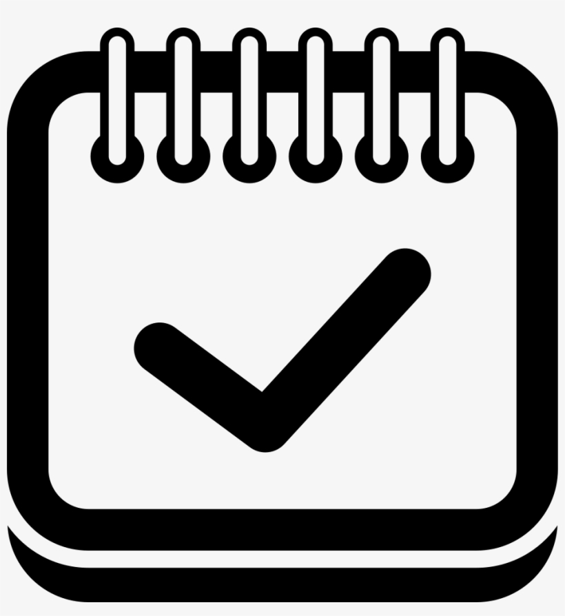 Verification Sign On Calendar Page Interface Symbol - Border Calendar Clipart, transparent png