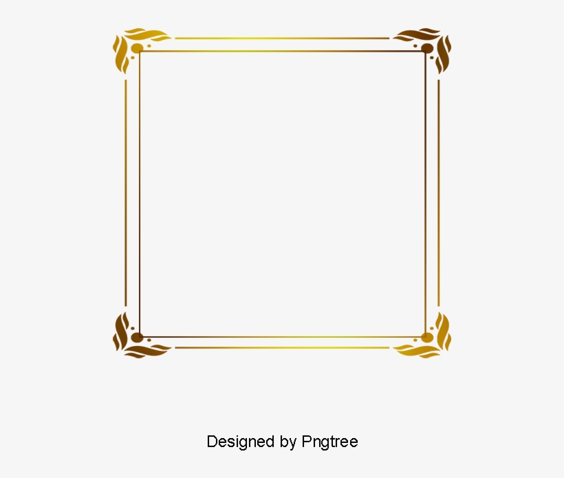 Simple Gold French Pattern Border Png Picture, French - Psd, transparent png
