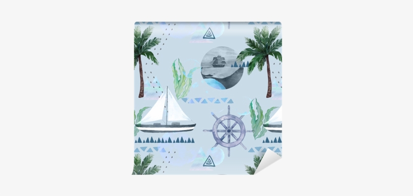 Watercolor Summer Background - Sail, transparent png