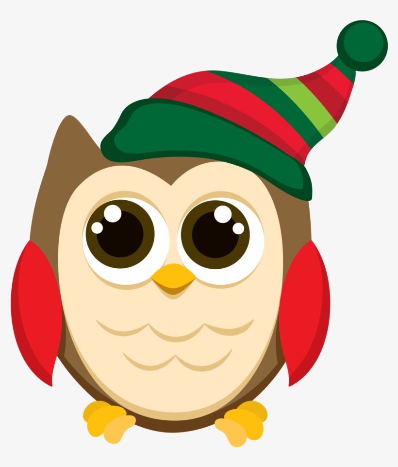 Christmas Owl Clip Art Patterns - Christmas Owl Clipart, transparent png