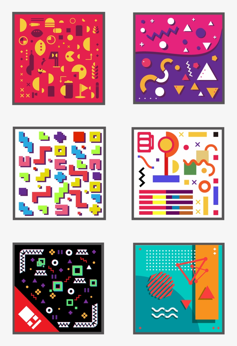 Memphis Art Geometry High Saturation Vector Png And - Graphic Design, transparent png