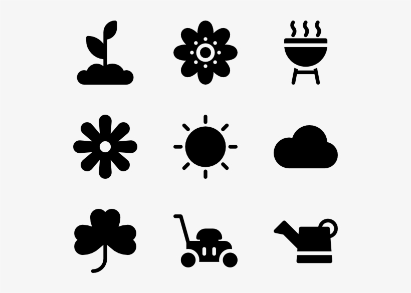 Spring - Black And White Small Flower Clipart, transparent png