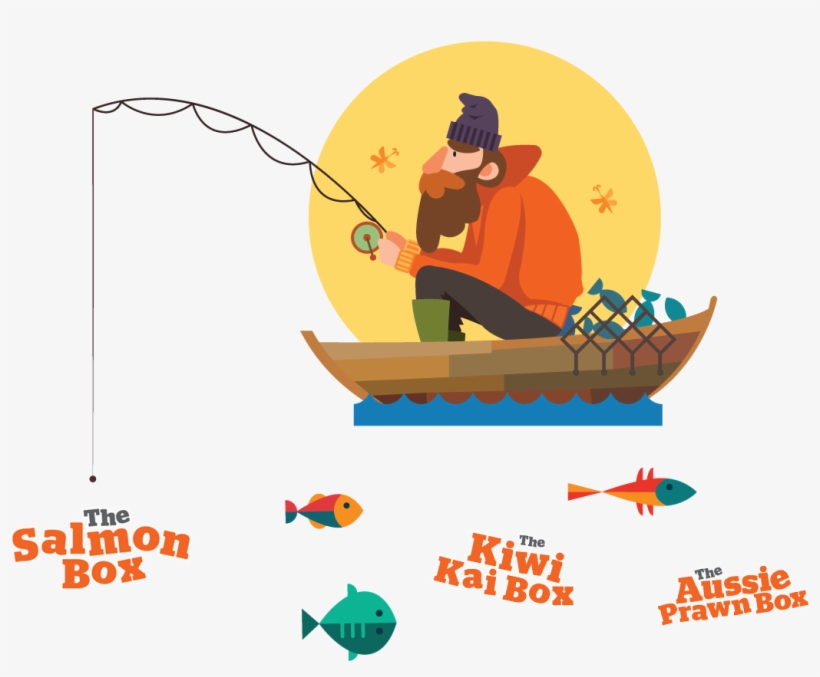 Man Fishing For Salmon Box - Мужик С Рыбой, transparent png