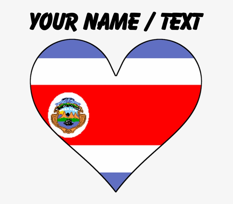 Custom Costa Rica Flag Heart T-shirt - Heart, transparent png