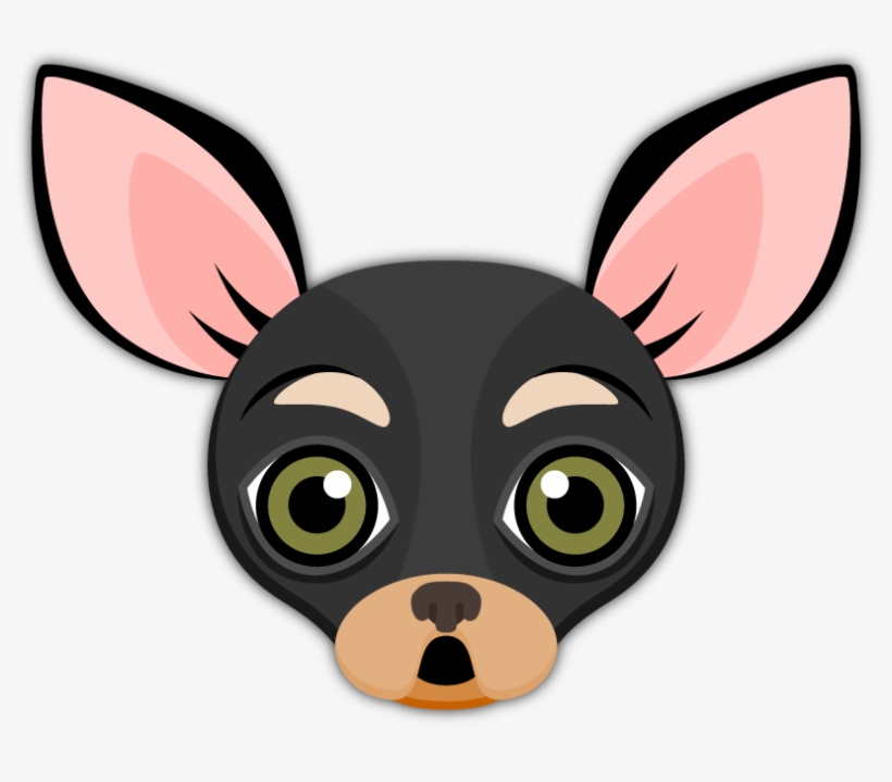 Black Tan Chihuahua Emoji Stickers For Imessage - Chihuahua Emoji Black Grey, transparent png