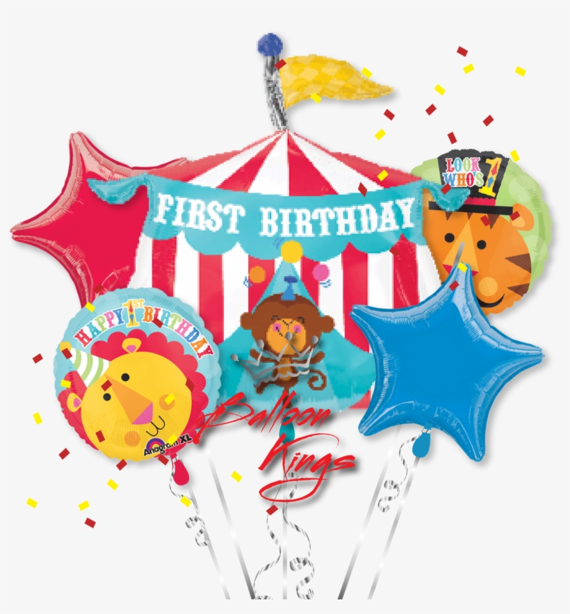 1st Birthday Circus Bouquet - Circus Foil Balloons, transparent png