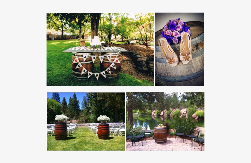Wine Barrel Stands For Rent Bend, Oregon Backyard 736x500 PNG