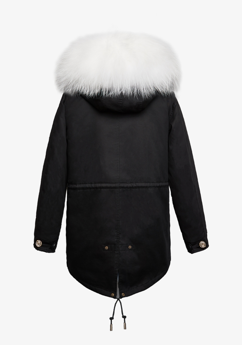 Black Parka White Fox - Black Parka With Pink Fur Hood, transparent png