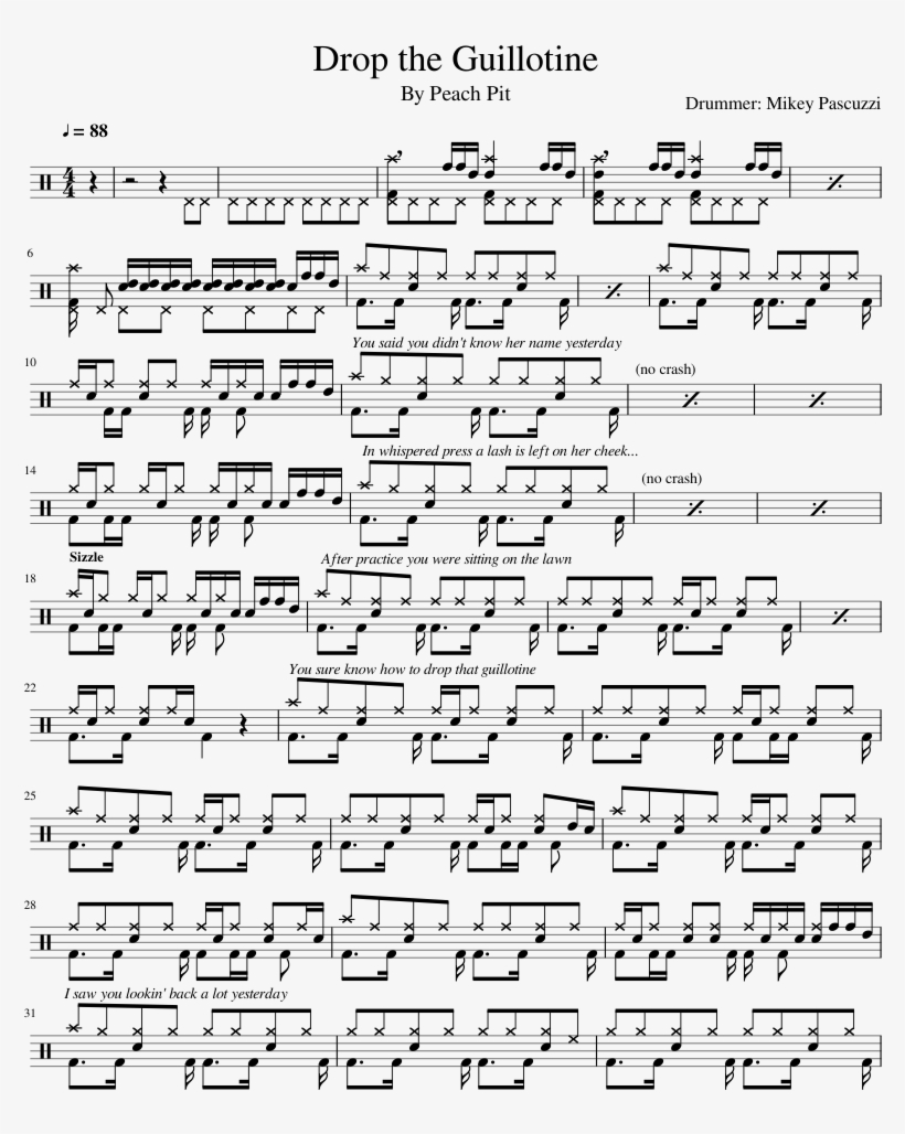 Drop The Guillotine - Sheet Music, transparent png