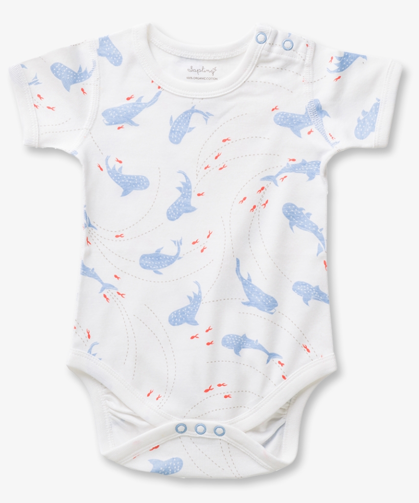 Whale Shark Short Sleeve Bodysuit - Pattern, transparent png