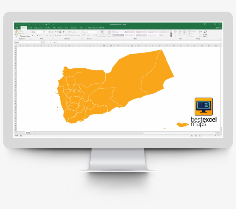 Yemen Map For Microsoft Excel - Microsoft Excel, transparent png