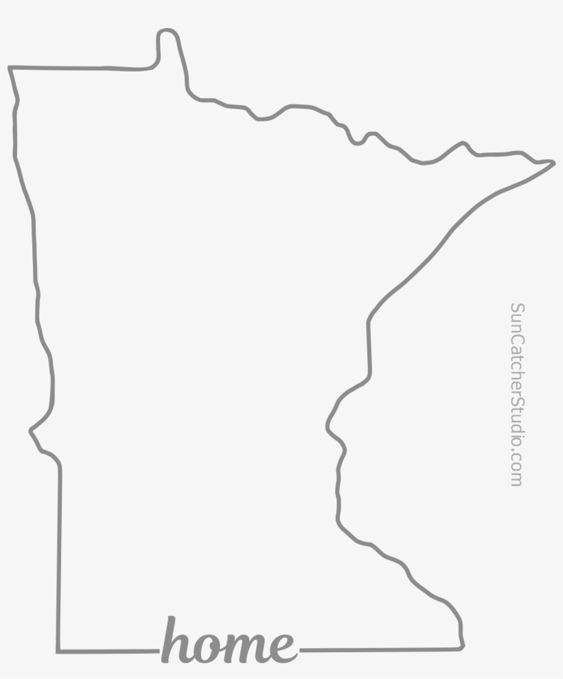 Free Minnesota Outline With Home On Border, Cricut - Line Art, transparent png