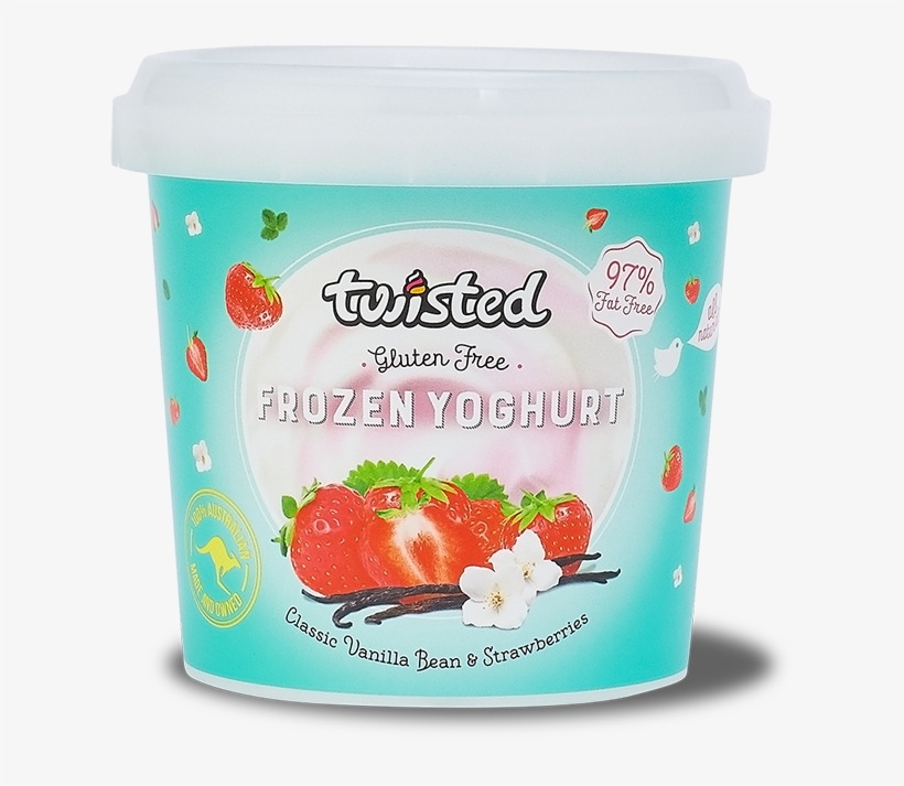 Strawberries And Vanilla Bean Frozen Yoghurt - Strawberry, transparent png