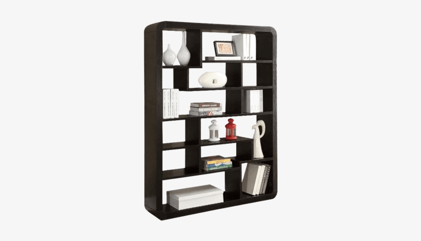 Contemporary Bookshelf With Curved Edges - Shelf, transparent png