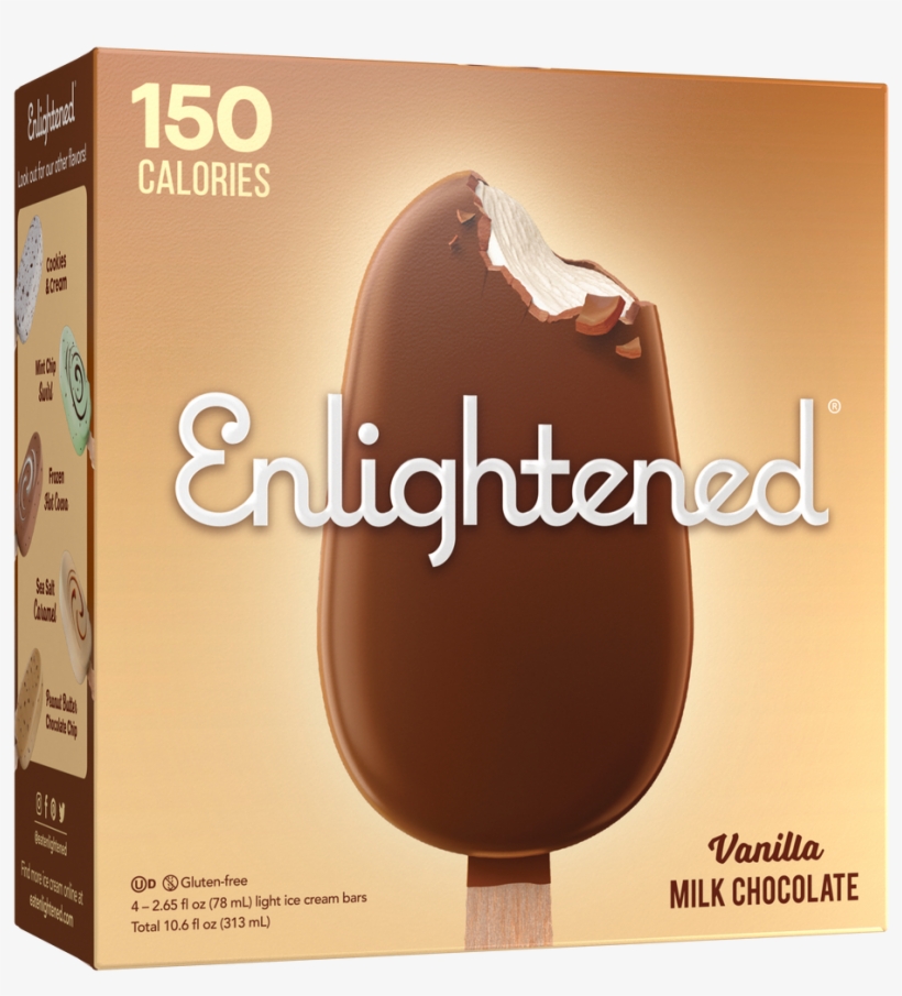 Enlighted Vanilla Milk Chocolate Bars - Ice Cream Bar, transparent png