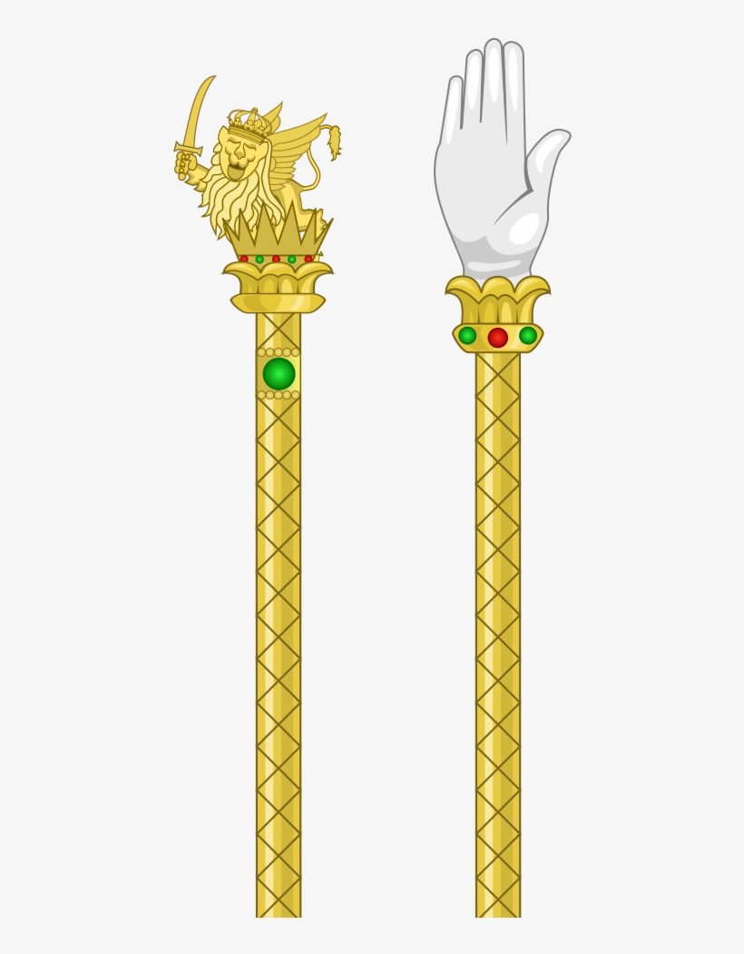 Scepter And Hand Of Justice Of The Napoleonic Kingdom - Scepter Heraldry, transparent png