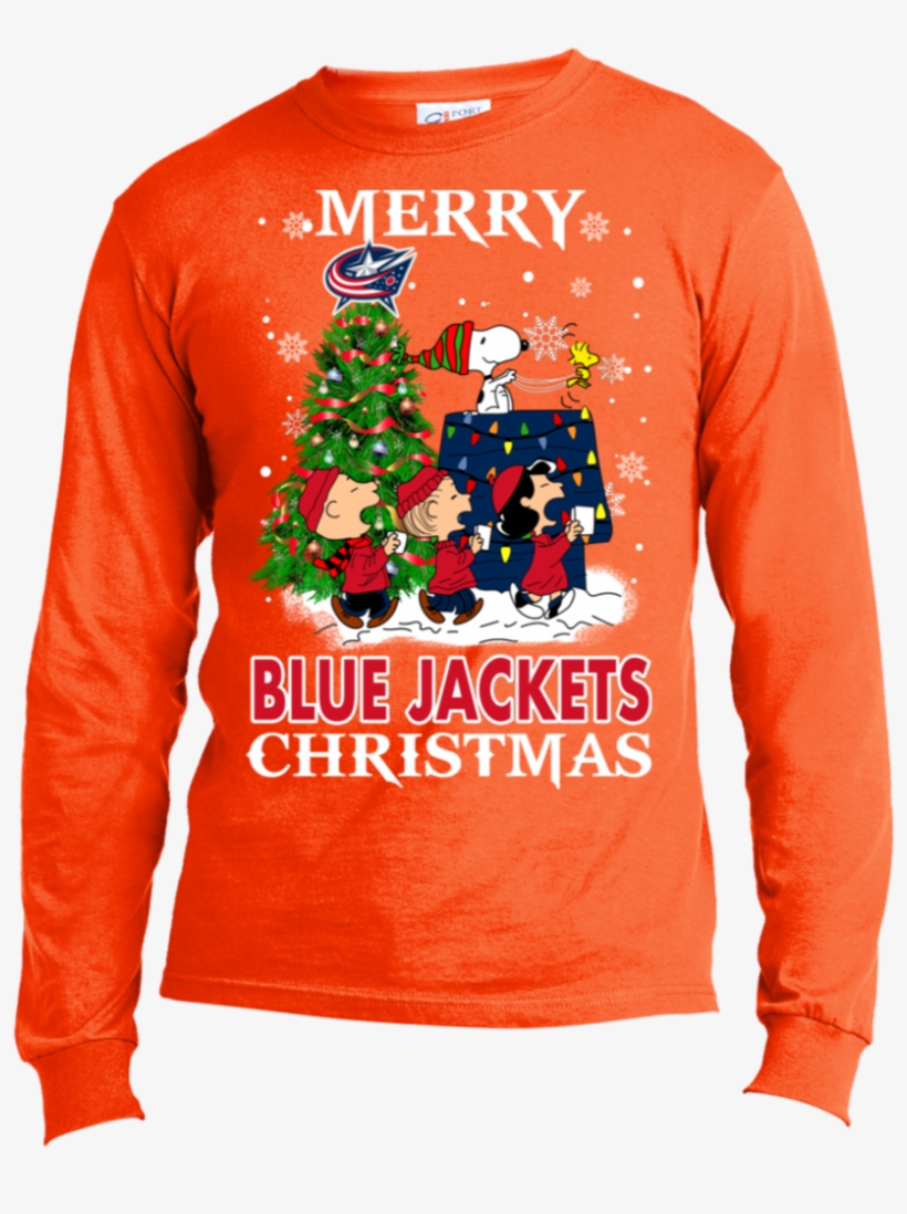 Merry Columbus Blue Jackets Christmas Snoopy Ugly Sweater Calgary