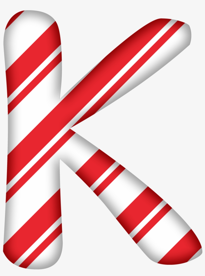 Candy Cane Alphabet Letters - Candy Cane Letter K, transparent png