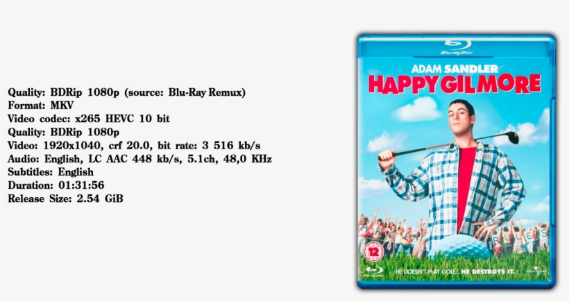 Happy - Gilmore - 1996 - 1080p - Bluray - X265 - Hevc - Parallel, transparent png