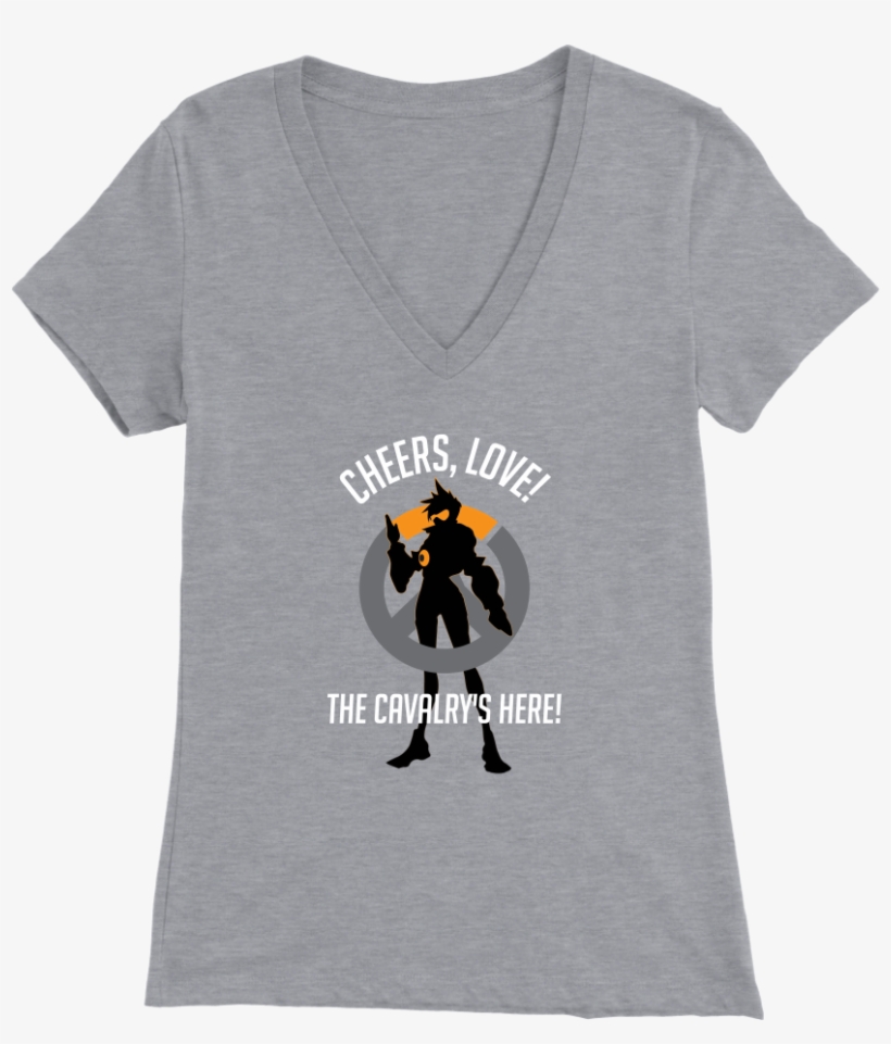 Overwatch Tracer Cheers Love Women's V Neck T Shirt - Shirt, transparent png