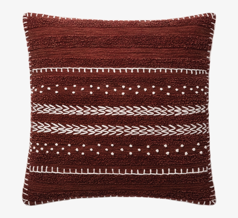 A Merlot Red And White Pillow - Woolen, transparent png