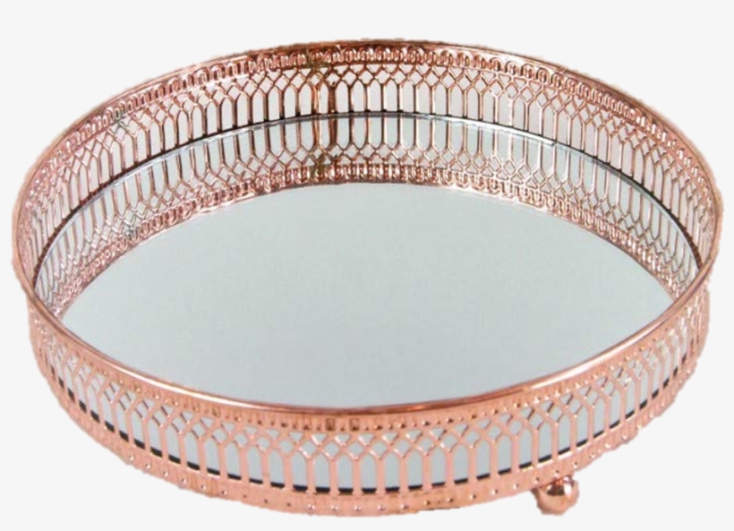 Details About Tray Mirrored Rose Gold Copper Round - Ceramic, transparent png