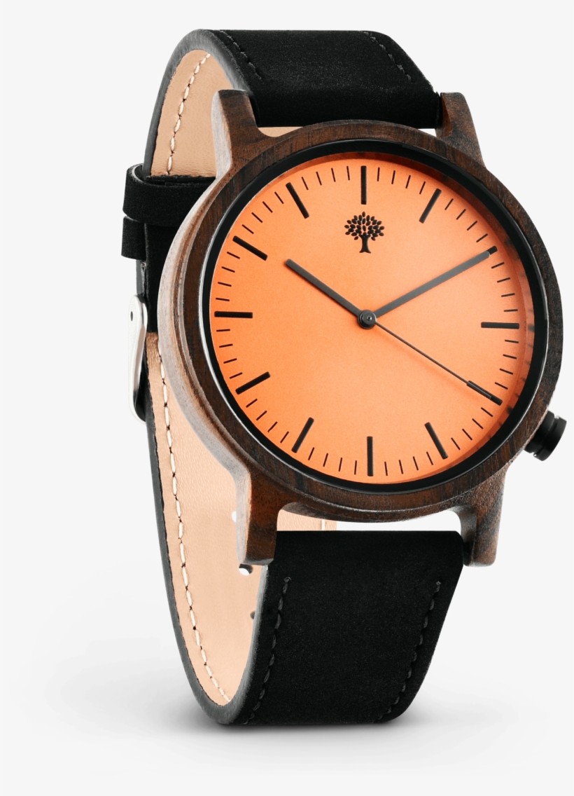 The Gaston Wood Watch Chanate Wood Orange Black Leather - Orologio Armani 2017 B, transparent png