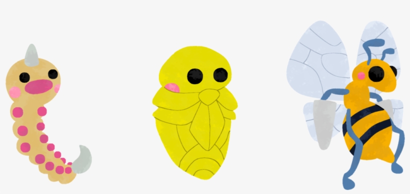 Pokemon 013 014 015 Weedle, Kakuna, Beedrill - Cartoon, transparent png