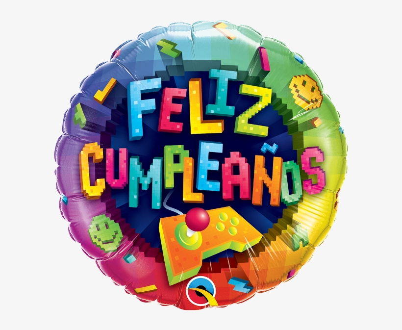 18" Feliz Cumpleaños Videogame Foil Balloon - Balloons, transparent png