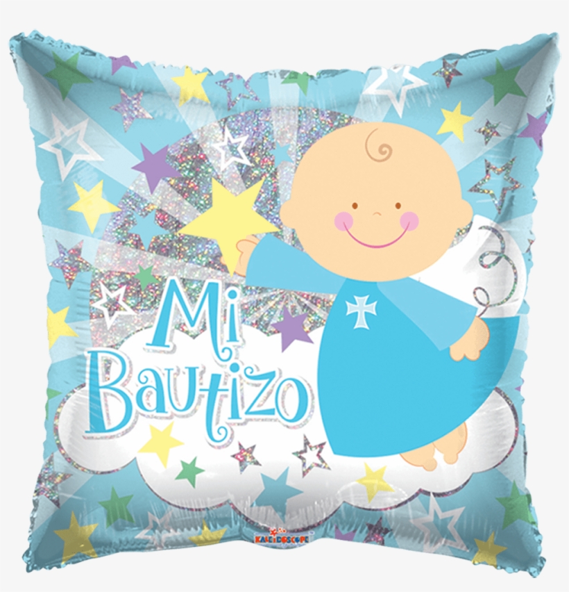 18" Mi Bautizo Angel Azul En Nube , Holografico - Globos De Helio Para Bautizo, transparent png