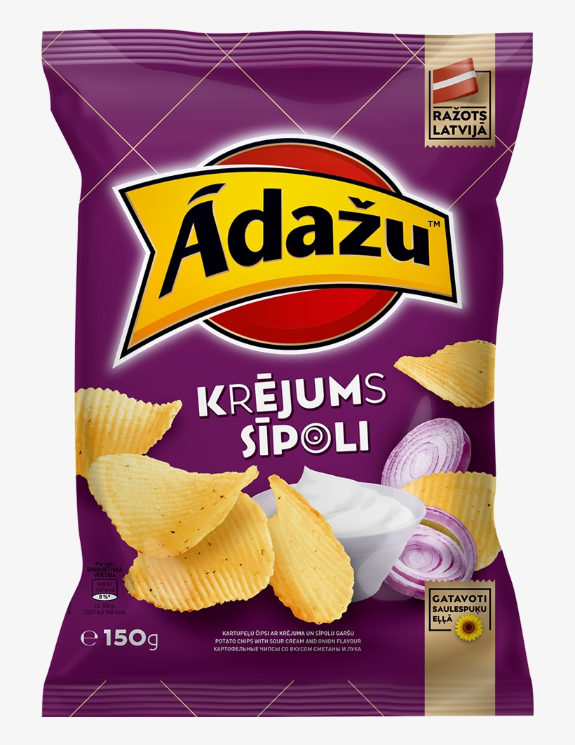 Potato Chips With Sourcream And Onion Flavour - Адажу Чипсы, transparent png