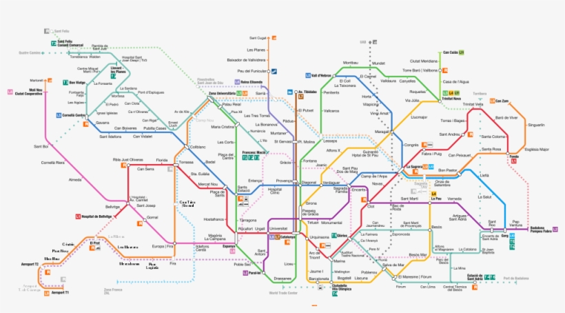 320 × 162 Pixels - Barcelona Metro Map 2018, transparent png