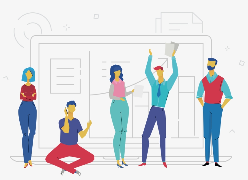 Teamwork Illustration Mobile, transparent png