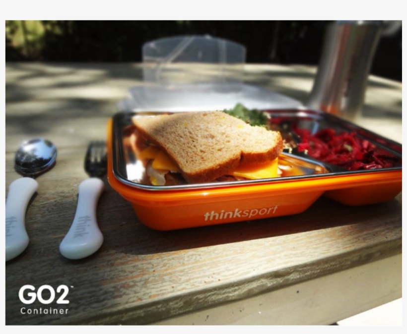 Airtight Lunch Container With Fork/spoon Go2 - Thinksport Go2 Travel Lunch Container, transparent png