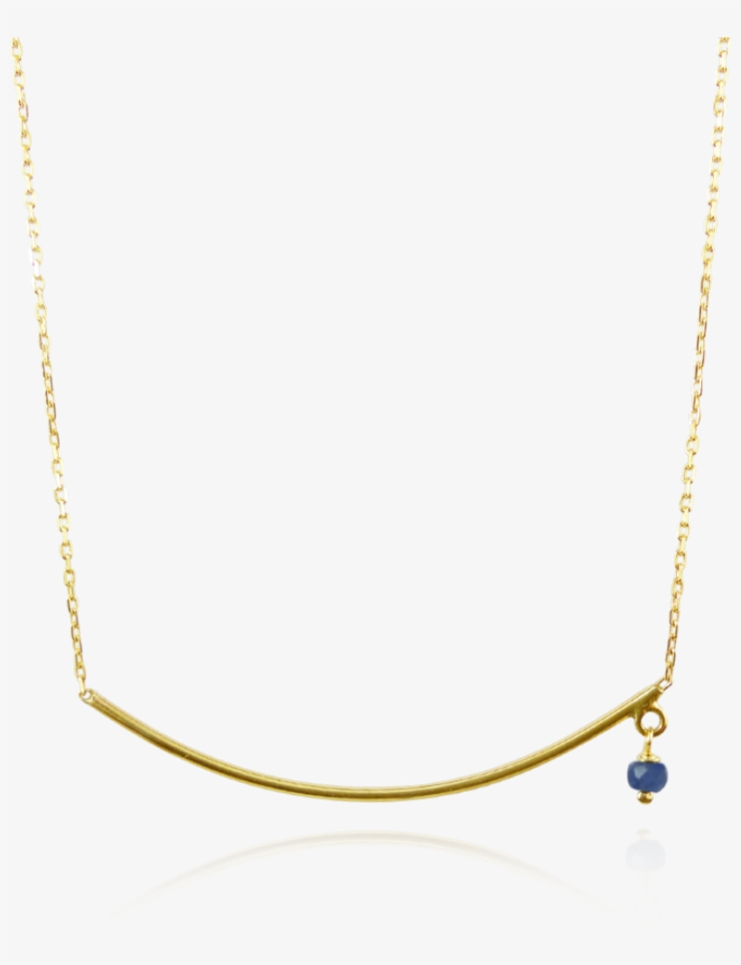 9ct Gold Sapphire Bar Necklace - Necklace, transparent png