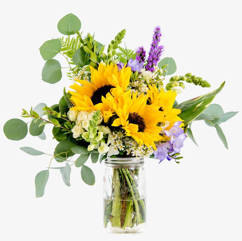 This Little Bunch Includes Sunflowers, Eucalyptus, - Bouquet, transparent png