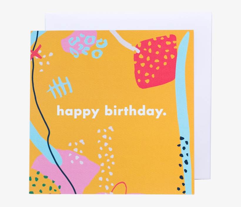 Happy Birthday Greeting Card Yellow - Construction Paper, transparent png