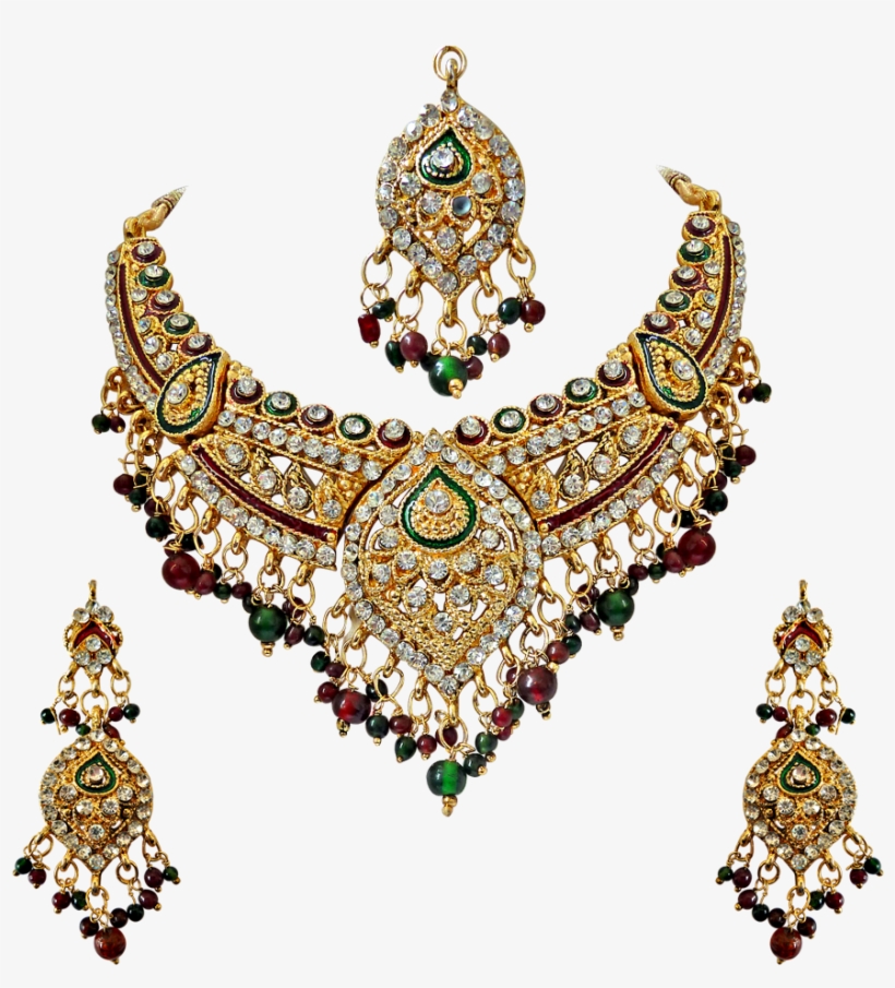 Kundan & Polki With Enamel Hanging Earrings Fashion - Earrings, transparent png
