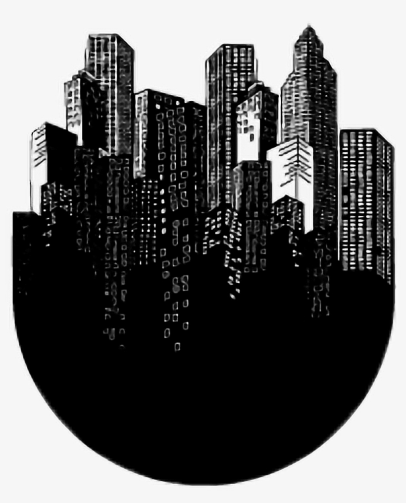 #city #aesthetic #black #white #blackandwhite #tumblr - Metropolitan Area, transparent png