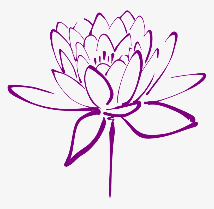 Lotus Clipart Massage - Flower Calligraphy Black, transparent png