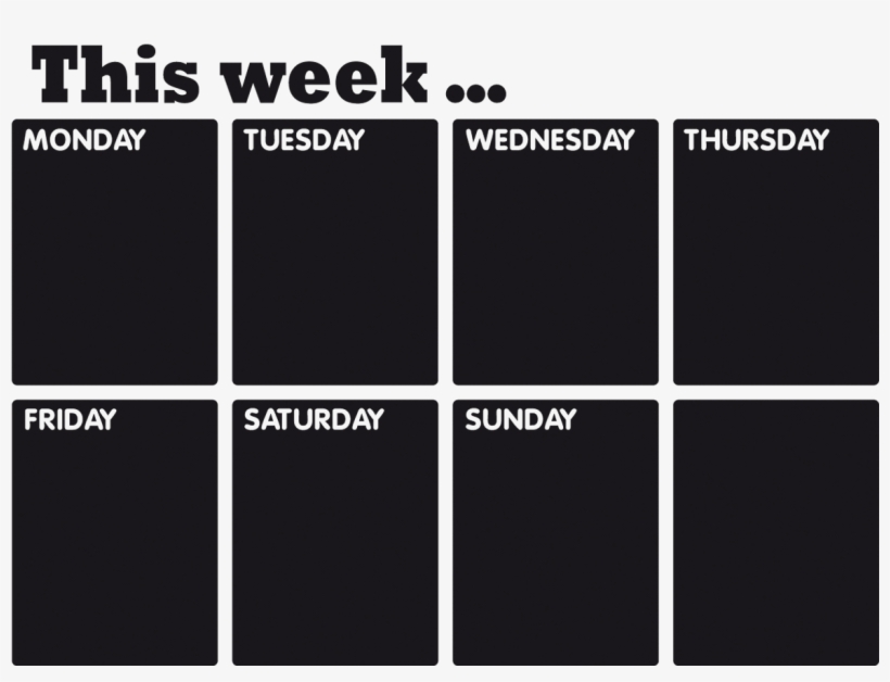 Chalkboard English Weekly Organizer - Pattern, transparent png