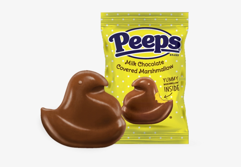 Chocolate Covered Marshmallow Chicks - Peeps Milk Chocolate Covered Marshmallow, transparent png