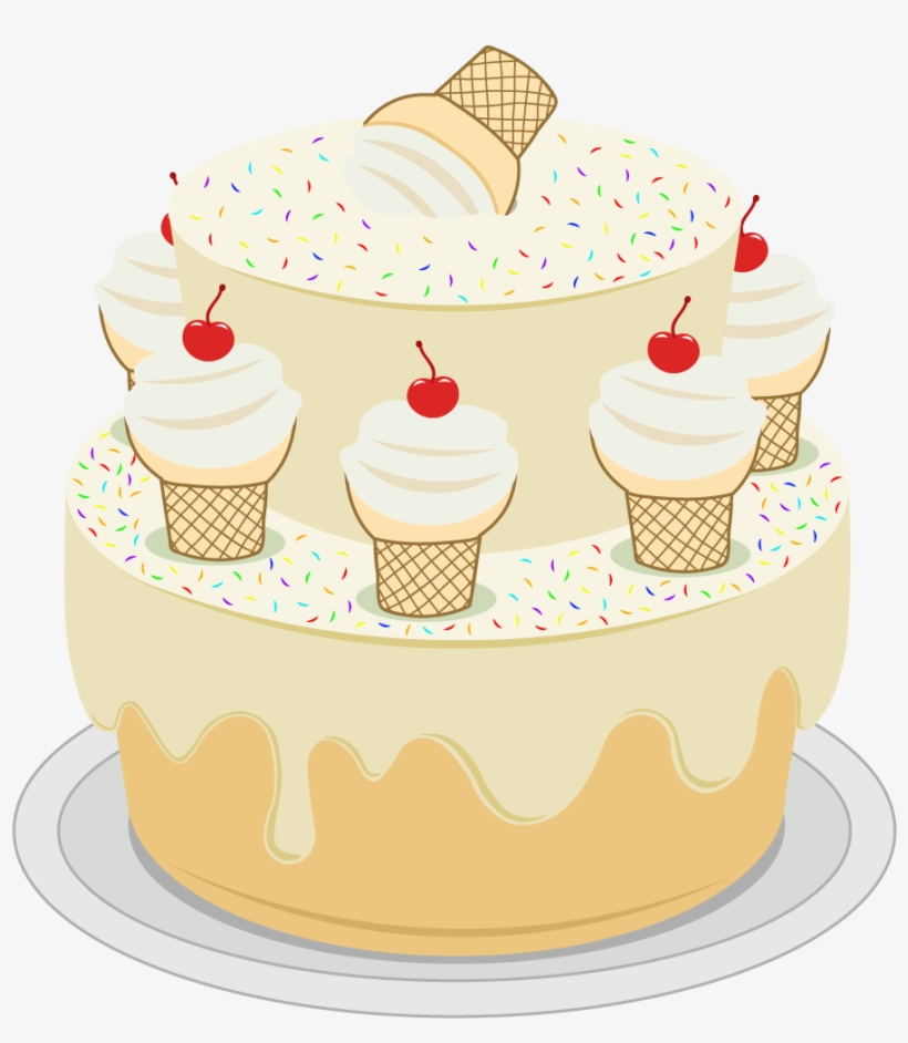 Ice Cream Birthday Cake - Buttercream, transparent png