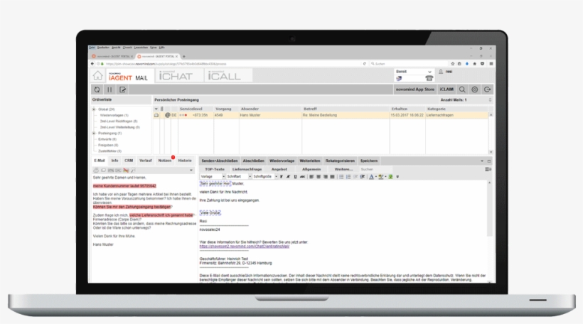 Efficient E-mail Management For Your Contact Center - Novomind Iagent, transparent png