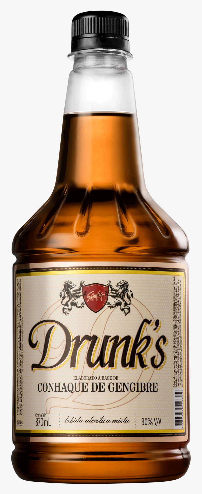 Drunk's Gengibre 870ml - Beer Bottle, transparent png