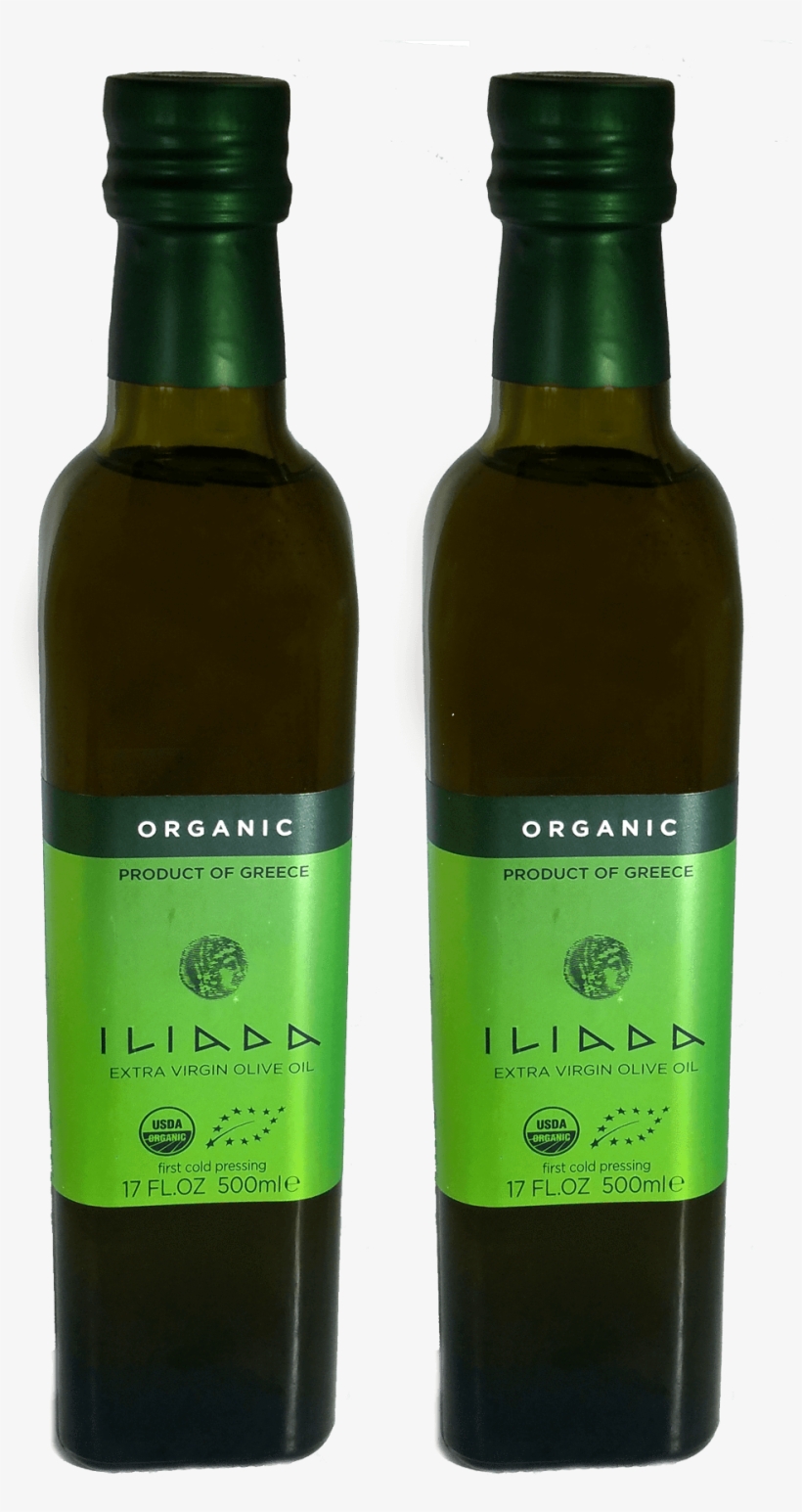 Iliada Organic Greek Extra Virgin Olive Oil First Cold - Glass Bottle, transparent png