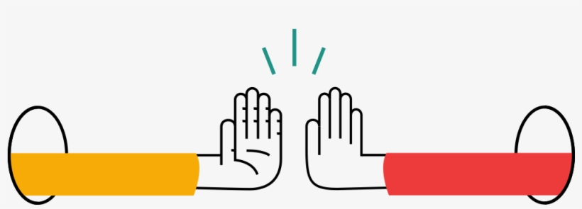 Illustration Of Two Hands Giving High Fives, transparent png
