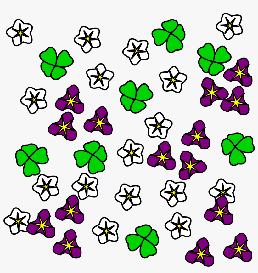 Wild Flowers In White, Green And Purple, transparent png